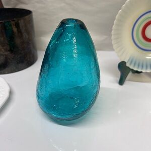 Vintage crackle glass vase